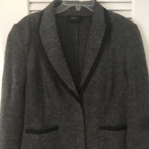 Esprit Gray Boiled Wool Blazer w/Black Piping